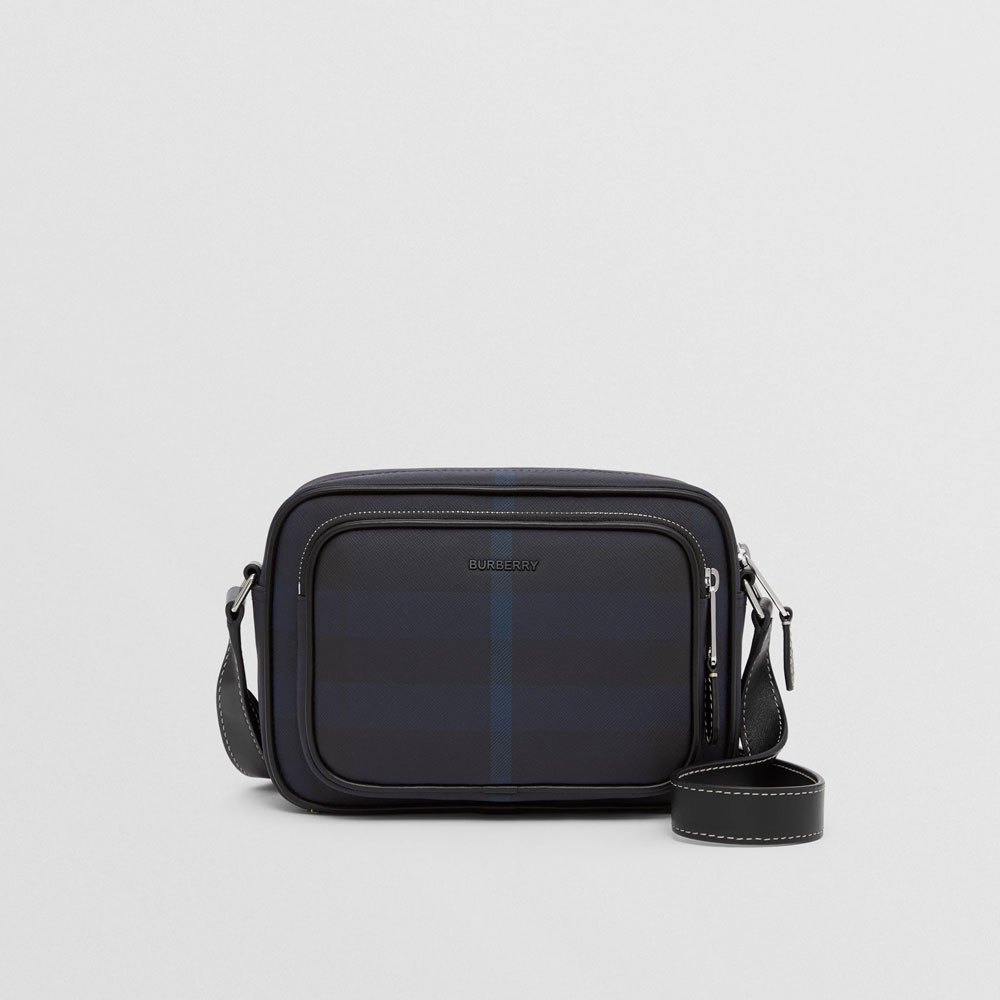 Burberry Exaggerated Check Paddy Bag in Navy Blue 80594591: Image 1