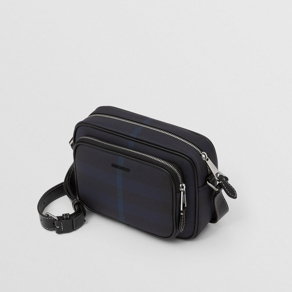 Burberry Exaggerated Check Paddy Bag in Navy Blue 80594591: Image 2