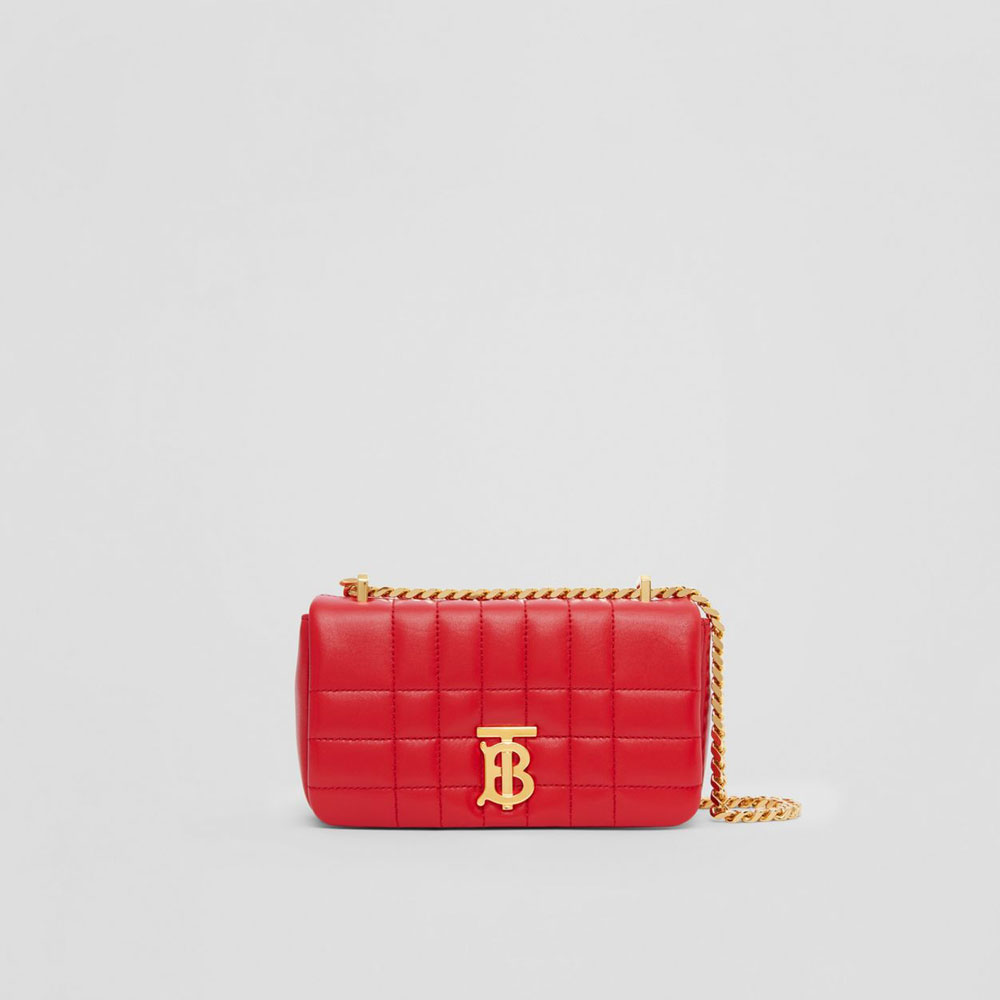 Burberry Quilted Leather Mini Lola Bag in Bright Red 80600671: Image 1