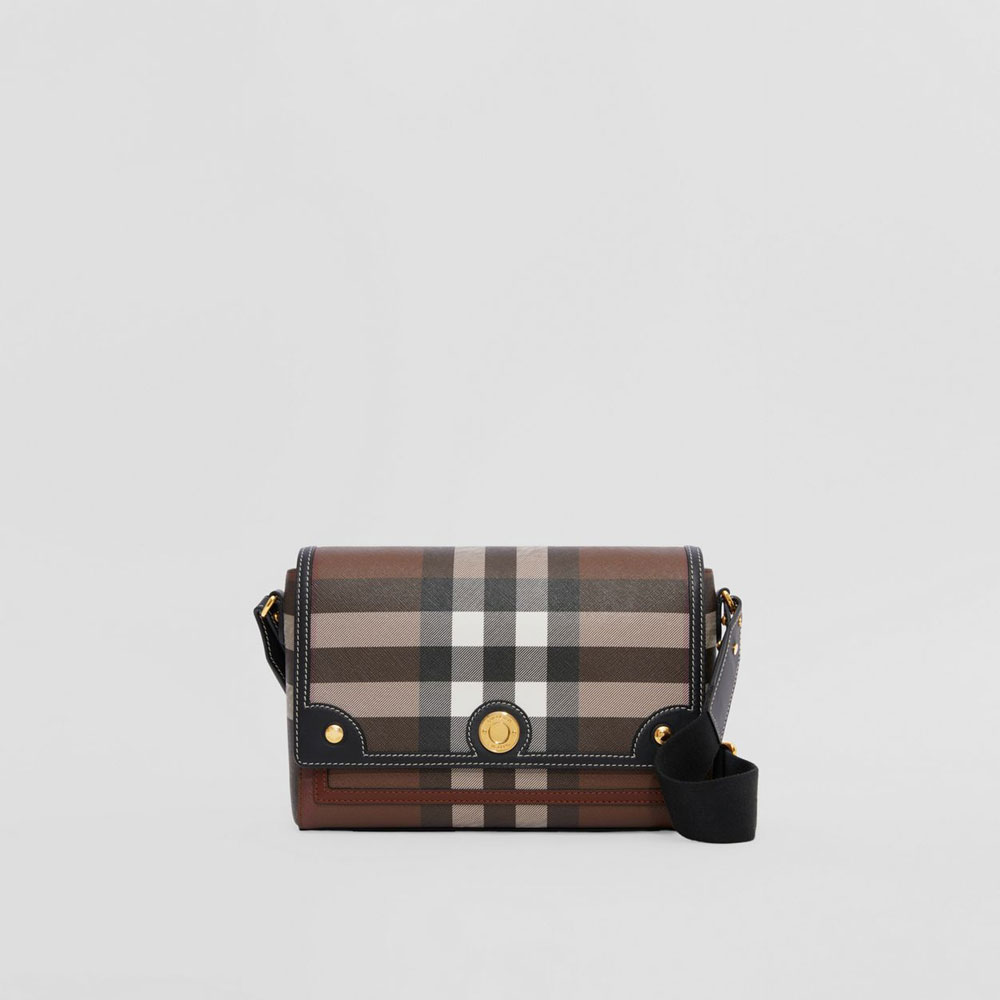 Burberry Exaggerated Check and Leather Note Bag 80631231: Image 1