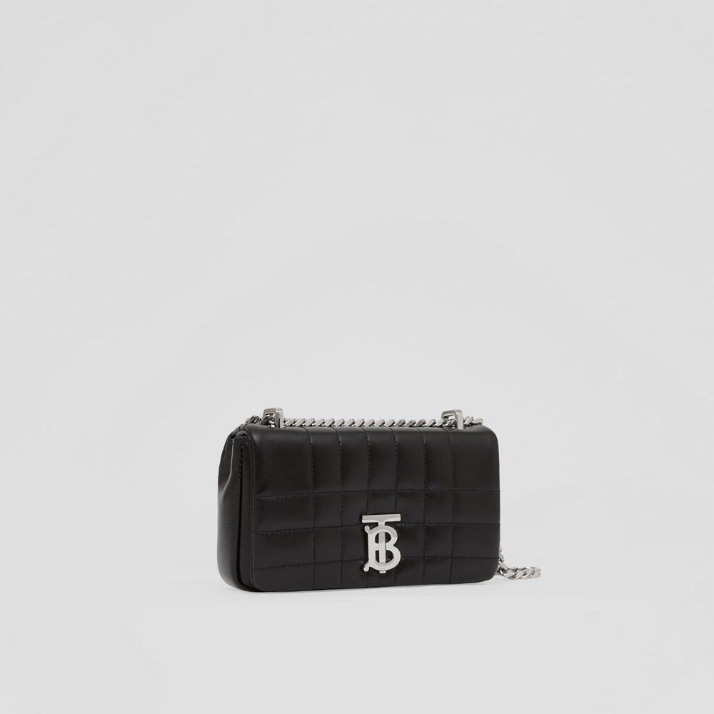 Burberry Quilted Leather Mini Lola Bag in Black 80648501: Image 3