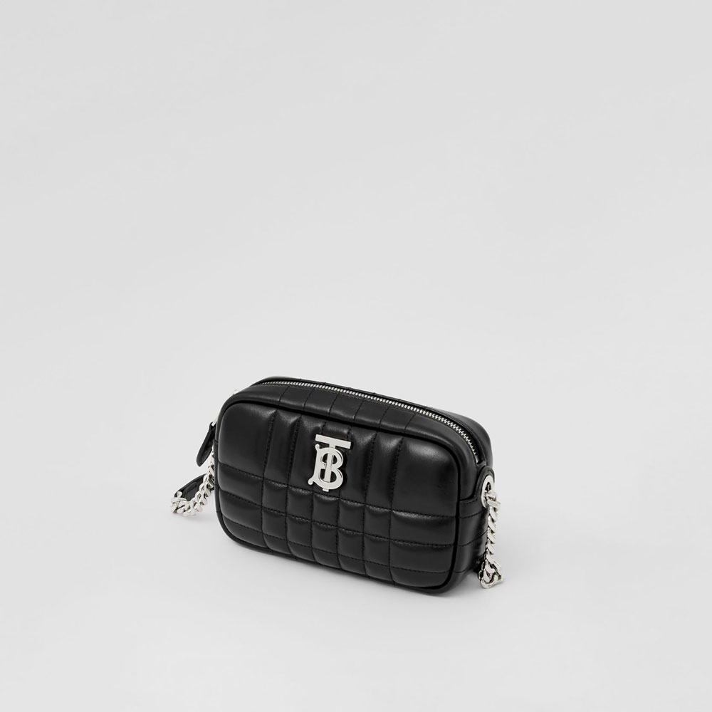 Burberry Quilted Leather Mini Lola Camera Bag in Black 80648541: Image 2