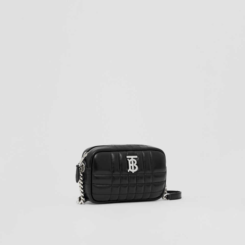 Burberry Quilted Leather Mini Lola Camera Bag in Black 80648541: Image 3