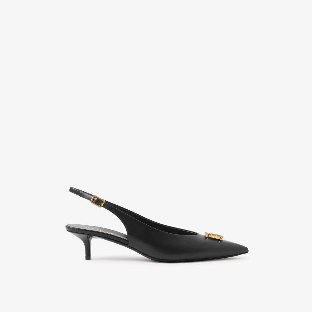 Burberry Monogram Motif Leather Slingback Point toe Pumps 80654931: Image 1