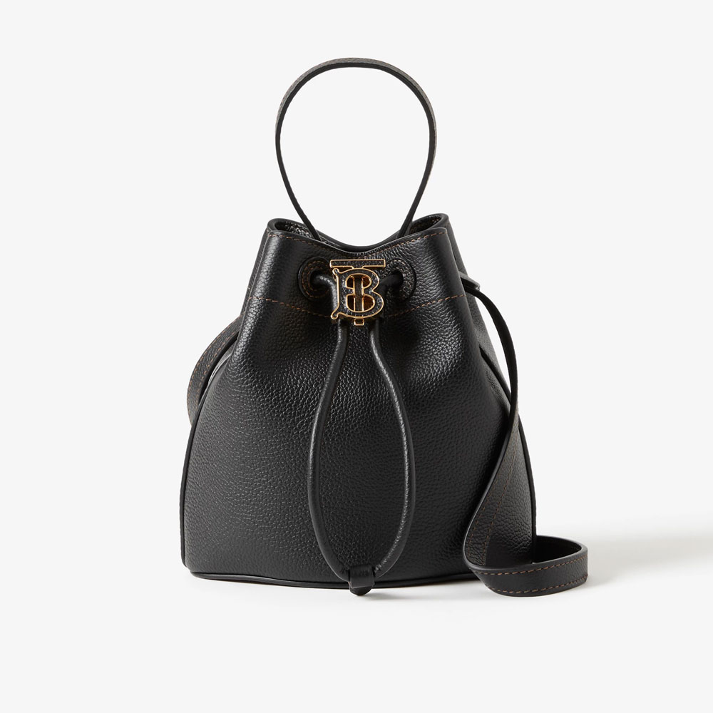 Burberry Mini TB Bucket Bag in Black 80661821: Image 1