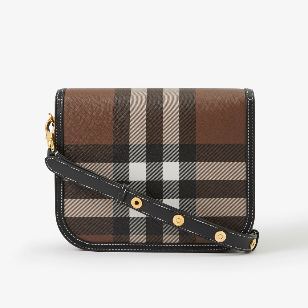 Burberry Check Leather Medium Elizabeth Bag Brown 80696561: Image 3