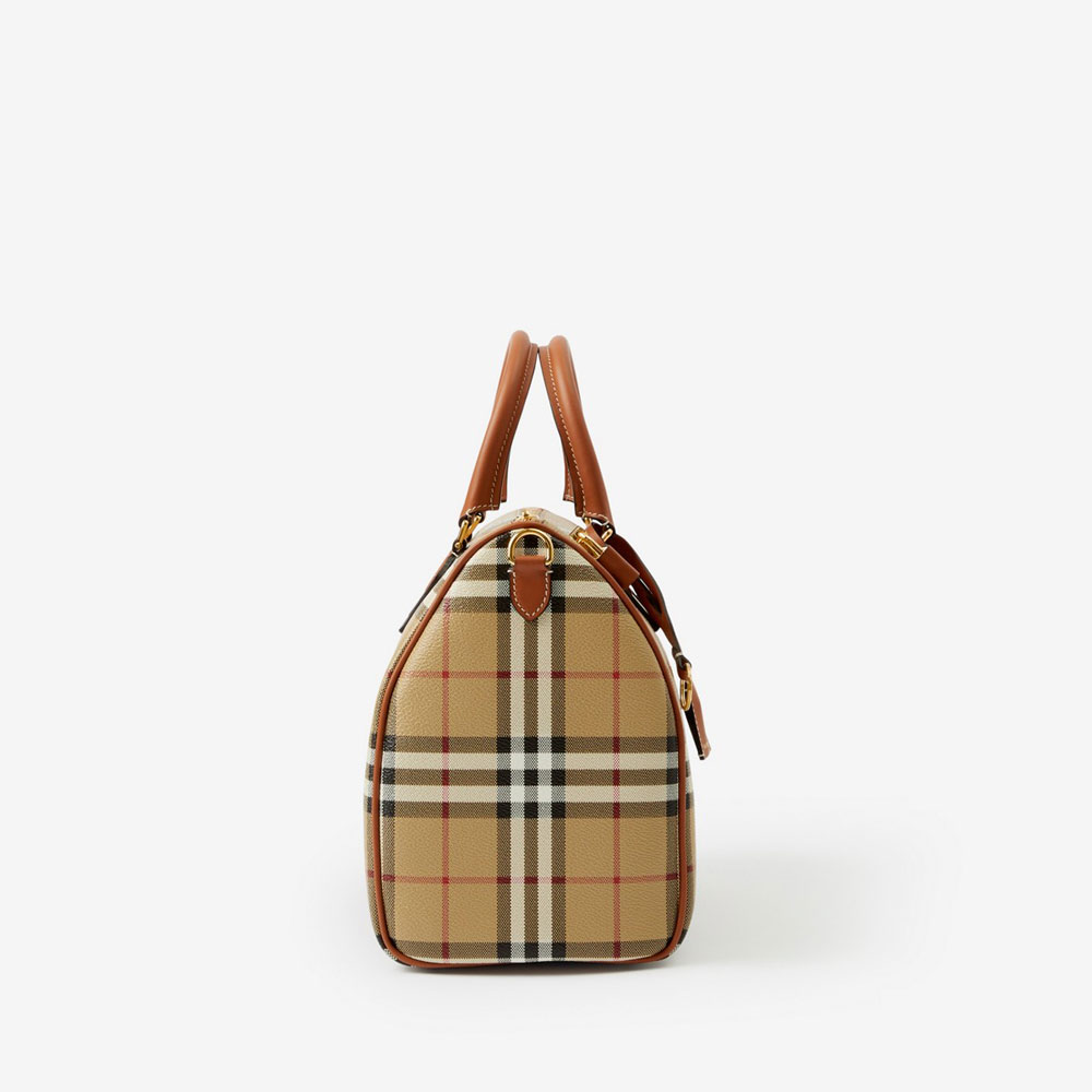 Burberry Medium Check Bowling Bag Vintage 80713551: Image 2