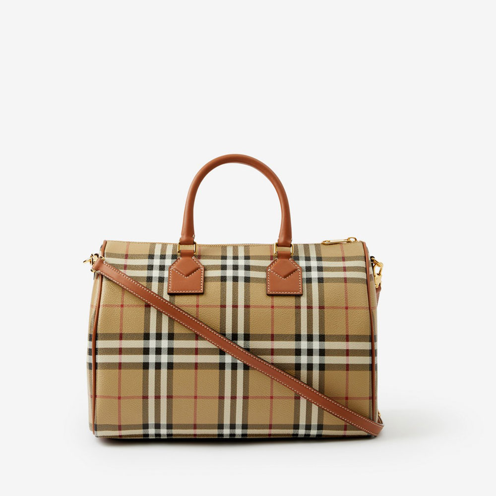 Burberry Medium Check Bowling Bag Vintage 80713551: Image 3