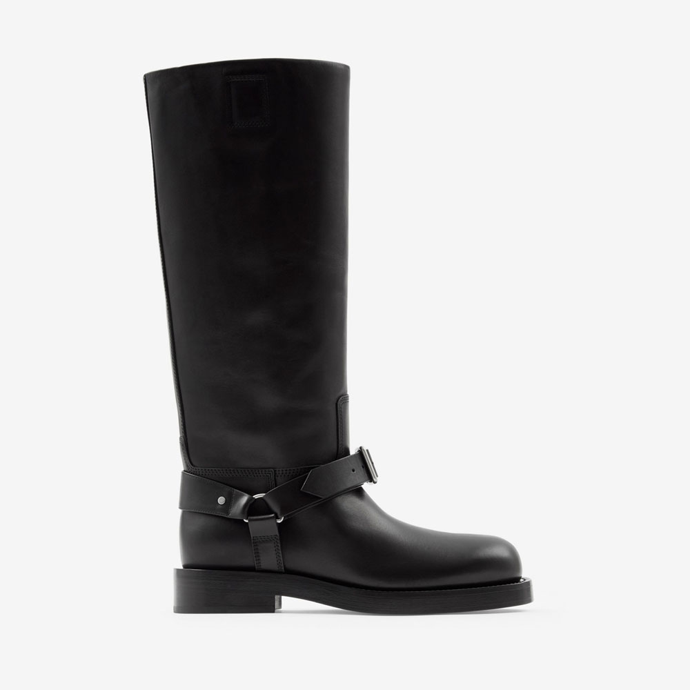 Burberry Leather Saddle High Boots in Black 80743661: Image 1