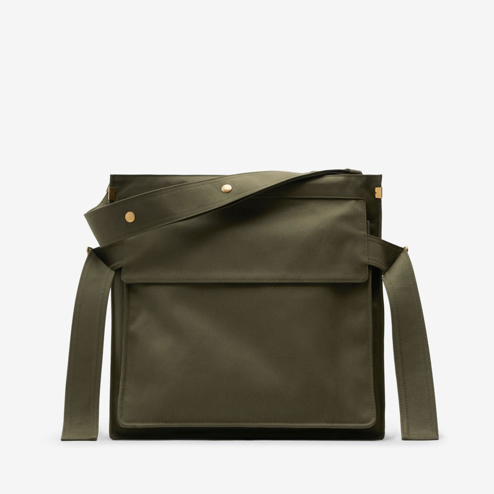 Burberry Medium Trench Tote in Olive Cotton Gabardine 80752631: Image 2