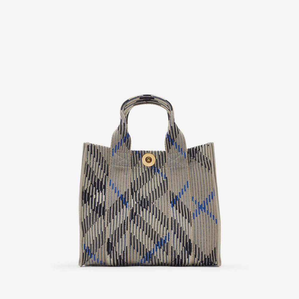 Burberry Mini Check Knitted Tote in Lichen 80904041: Image 1