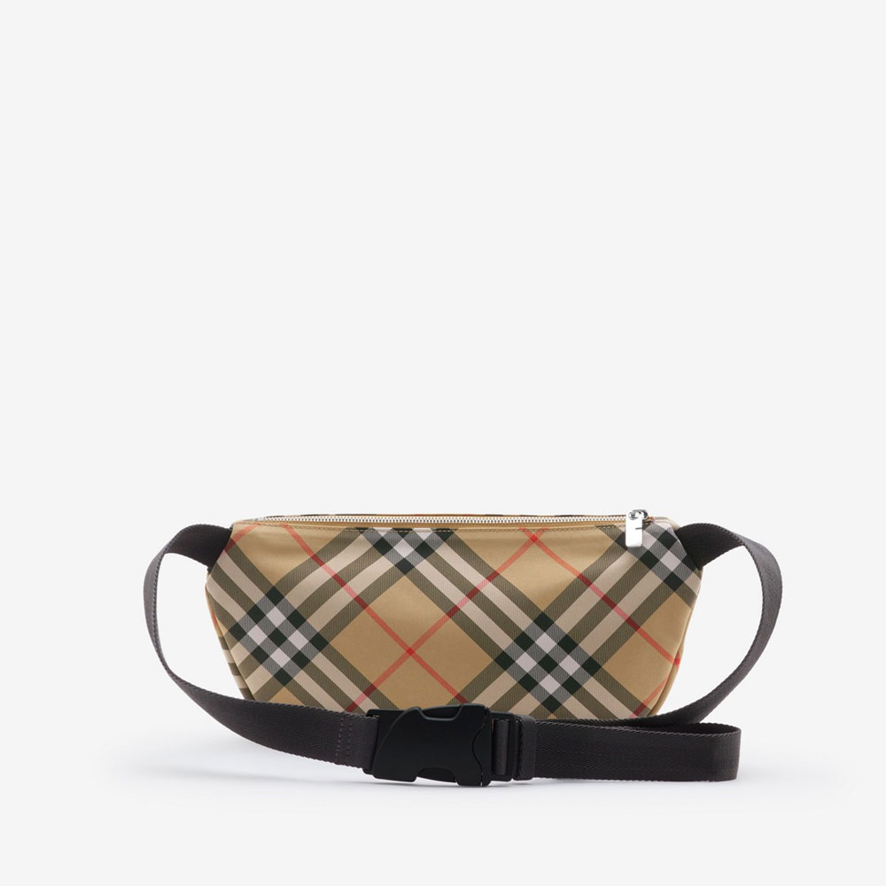 Burberry Check Belt Bag in Sand Nylon 80917801: Image 3