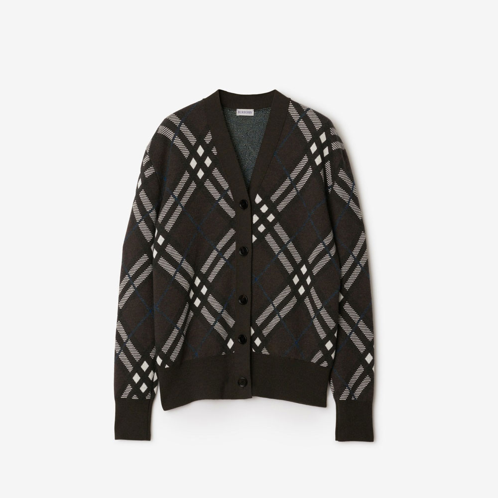 Burberry Check Wool Blend Cardigan in Snug 80934931: Image 1