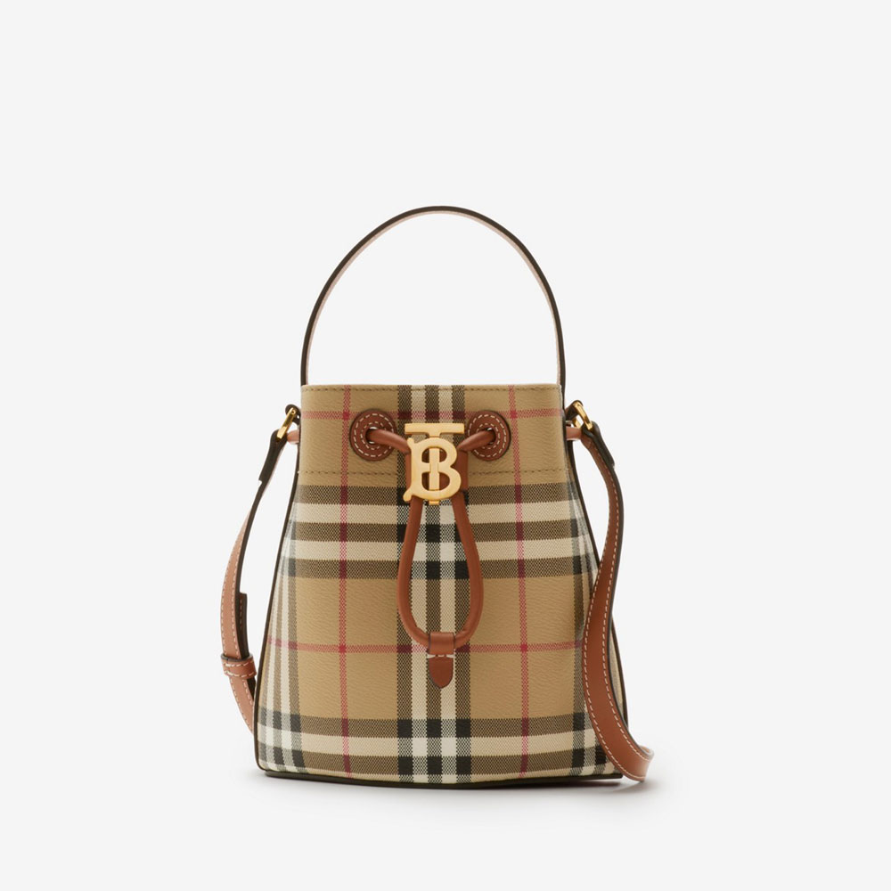 Burberry Mini TB Bucket Bag in Archive beige 80960401: Image 1