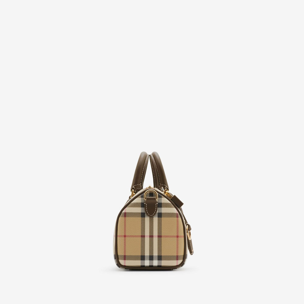 Burberry Mini Check Bowling Bag in Military 80975981: Image 2