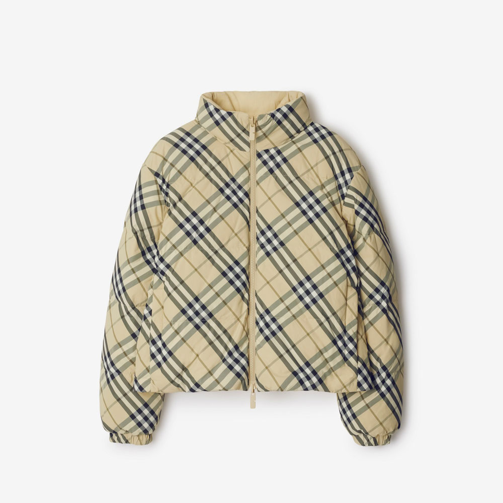 Burberry Reversible Check Puffer Jacket in Grain 80984881: Image 1