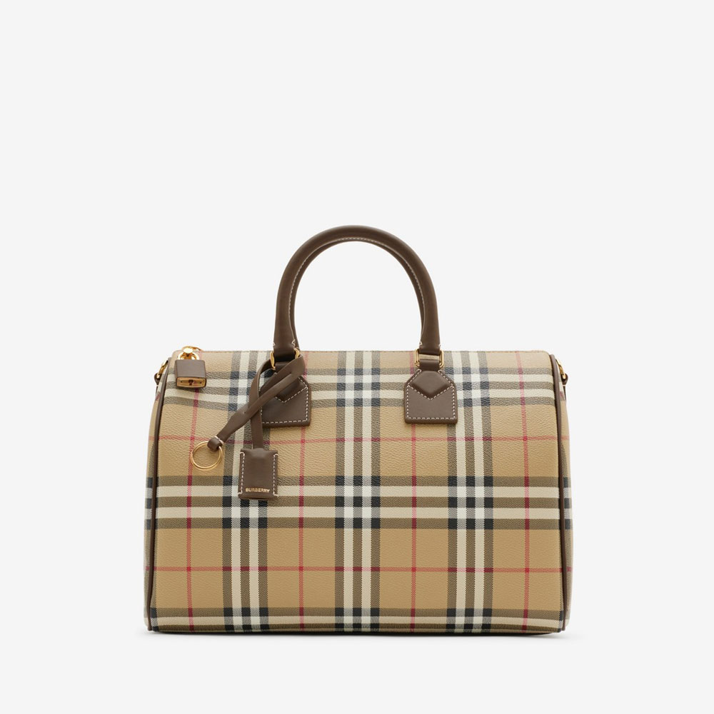 Burberry Medium Check Bowling Bag in Military 80998131: Image 1