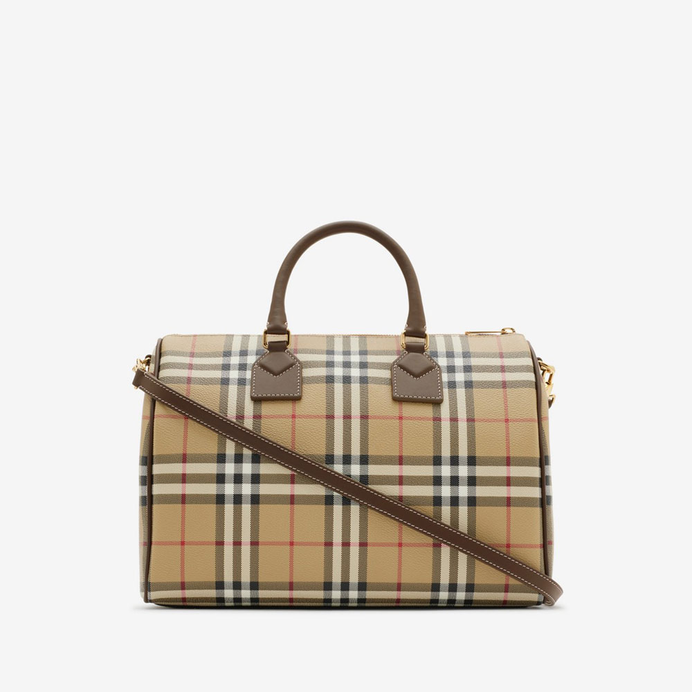 Burberry Medium Check Bowling Bag in Military 80998131: Image 3