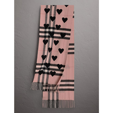 Burberry Classic Cashmere Scarf in Check and Hearts 40423821