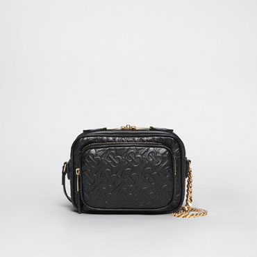 Burberry Monogram Leather Camera Bag in Black 80152411