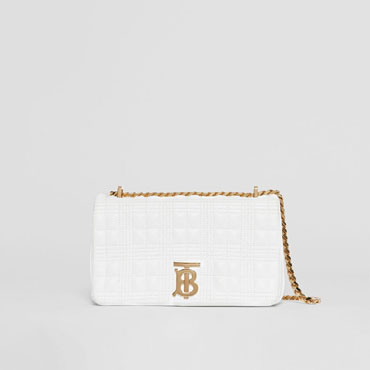 Burberry Small Quilted Lambskin Lola Bag in White 80211061