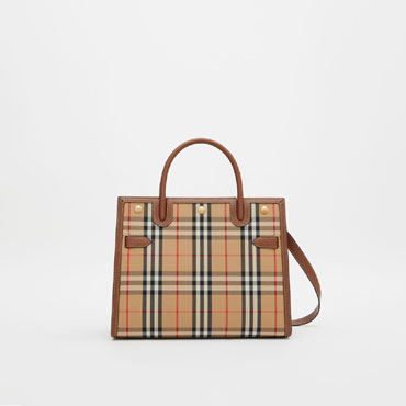 Burberry Mini Vintage Check Two-handle Title Bag 80252671