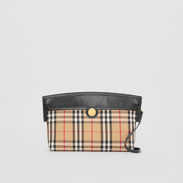 Burberry Vintage Check and Leather Society Clutch 80268361