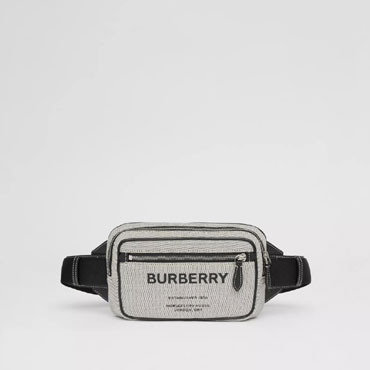 Burberry Horseferry Print Cotton Canvas Bum Bag in Black 80389021