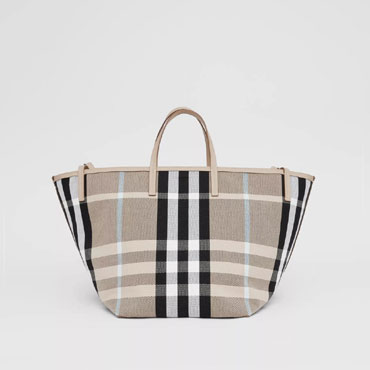 Burberry Medium Check Canvas Beach Tote 80398601