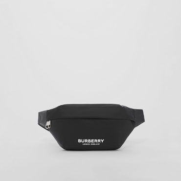 Burberry Logo Print Nylon Sonny Bum Bag in Black 80490951