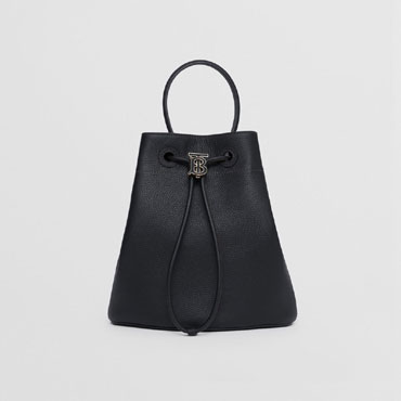 Burberry Grainy Leather Small TB Bucket Bag in Black 80556911