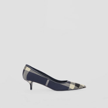 Burberry Check Wool Kitten-heel Point-toe Pumps 80607411