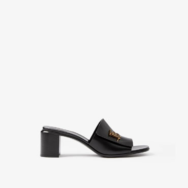 Burberry Monogram Motif Leather Mules in Black 80648471