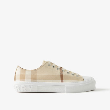 Burberry Check Cotton Sneakers in Soft Fawn 80697851