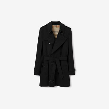 Burberry Short Kensington Heritage Trench Coat in Black 80793891