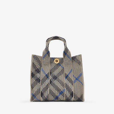 Burberry Mini Check Knitted Tote in Lichen 80904041