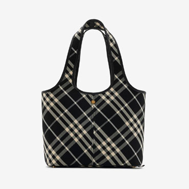 Burberry Small Check Tote in Black calico 80946861