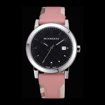 Burberry The City Classic Black Dial Pink Bracelet BB5795