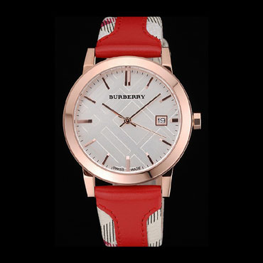 Burberry The City Classic Silver Dial Red Bracelet BB5798