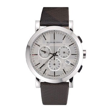 Burberry The City Classic Chronograph Silver Dial Smoked Trench Bracelet BB5804