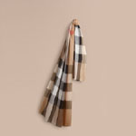 Burberry Check Modal Cashmere and Silk Scarf Camel 39692361