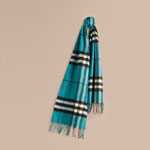 Burberry Classic Cashmere Scarf in Check Dark Aqua 39941161