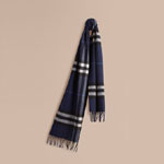 Burberry Classic Cashmere Scarf in Check Indigo Blue 39943061