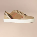 Burberry House Check And Leather Sneakers Check nude 40138381