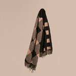 Burberry Reversible Check Cashmere Scarf Mid Camel black 40232941