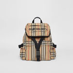 Burberry Logo Print Icon Stripe Nylon Backpack in Archive Beige 80147511