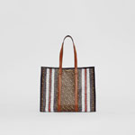 Burberry Small Monogram Stripe E-canvas Tote Bag 80193831