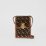 Burberry Monogram Flocked Leather Robin Bag 80341931