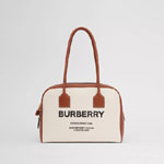 Burberry Medium Horseferry Print Cotton Canvas Half Cube Bag 80368541