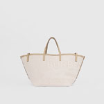 Burberry Mini Horseferry Linen Cotton Canvas Beach Tote 80431041